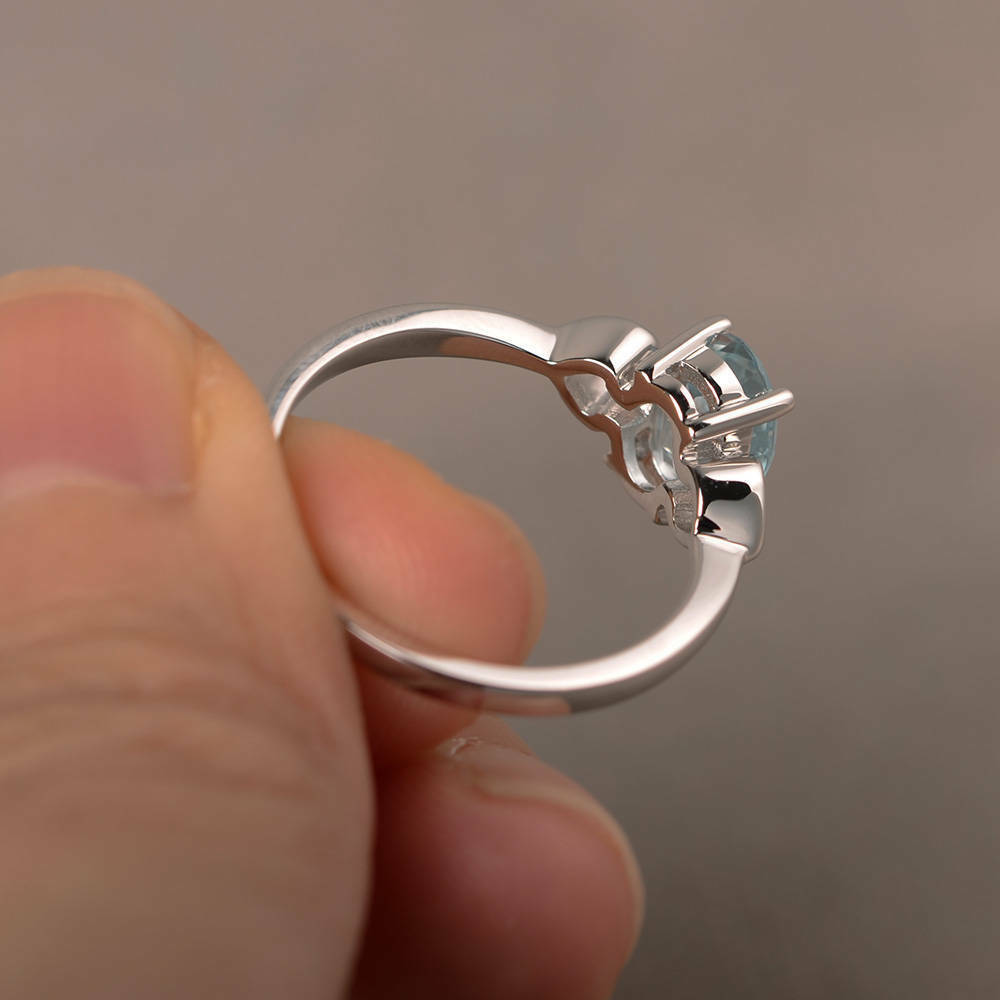 1 Ct Oval Cut Aquamarine 925 Sterling Silver Solitaire Promise Engagement Ring