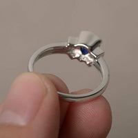1.25 Ct Trillion Cut Blue Tanzanite 925 Sterling Silver Unique Design Promise Ring