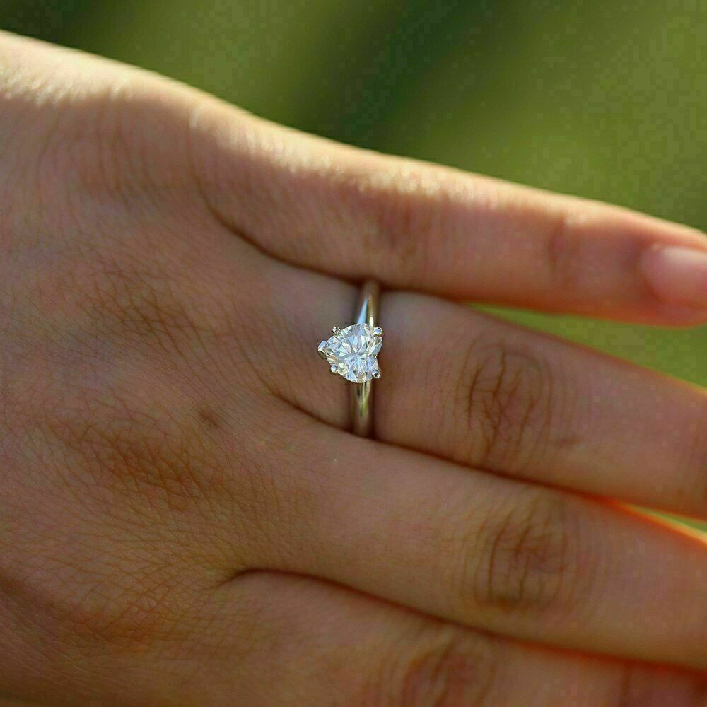 2 Ct Heart Cut 14K White Gold Over On 925 Sterling Silver Engagement/Proposal Ring