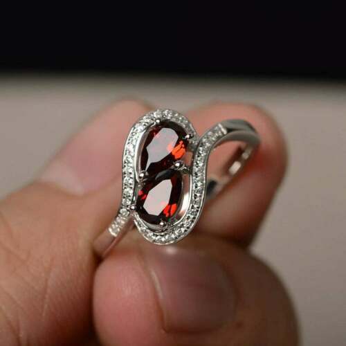 2.10 Ct Pear Cut Red Ruby 925 Sterling Silver Bypass Promise/Anniversary Gift Ring For Her