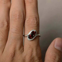 2.10 Ct Pear Cut Red Ruby 925 Sterling Silver Bypass Promise/Anniversary Gift Ring For Her