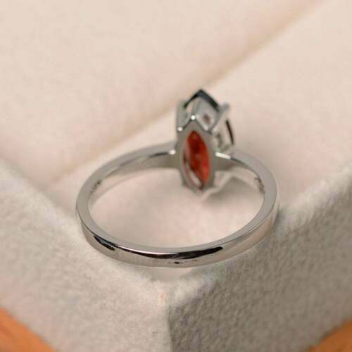 2 Ct Marquise Cut Red Garnet 925 Sterling Silver January Birthstone Solitaire Ring - atjewels.in
