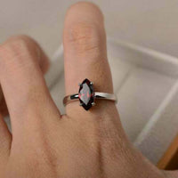 2 Ct Marquise Cut Red Garnet 925 Sterling Silver January Birthstone Solitaire Ring