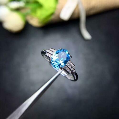 2.30 Ct Oval Cut Blue Topaz Solitaire W/Aceents Engagement Ring 925 Sterling Silver