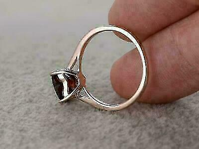 2.5 Ct Heart Cut Red Ruby Solitaire Proposal Ring 14K Rose Gold Over On 925 Sterling Silver