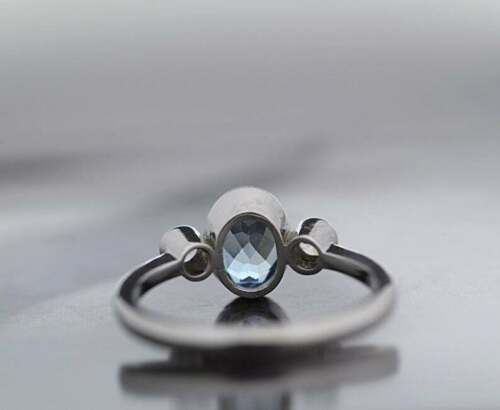 1.70 Ct Round Cut London Blue Topaz 925 Sterling Silver Three-Stone Promise Ring