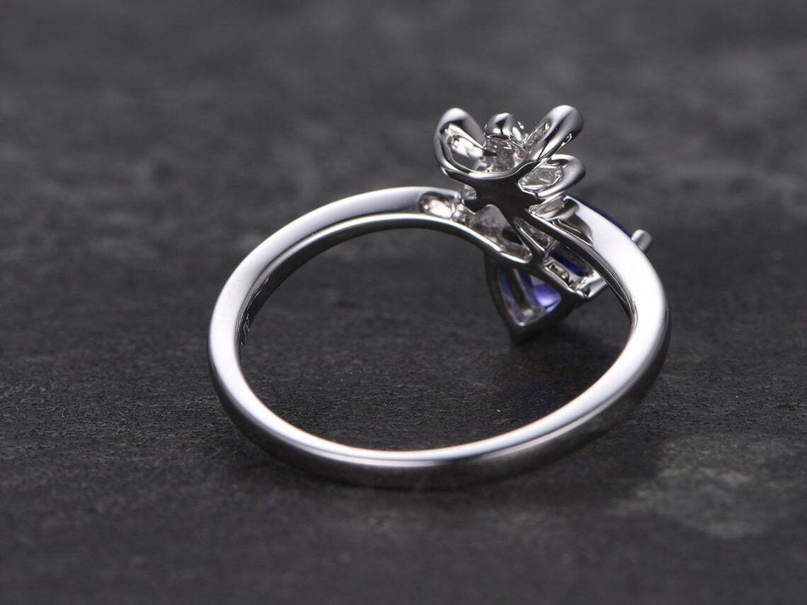 2.80 Ct Trillion Cut Blue Tanzanite Diamond 925 Sterling Silver Solitaire Ring