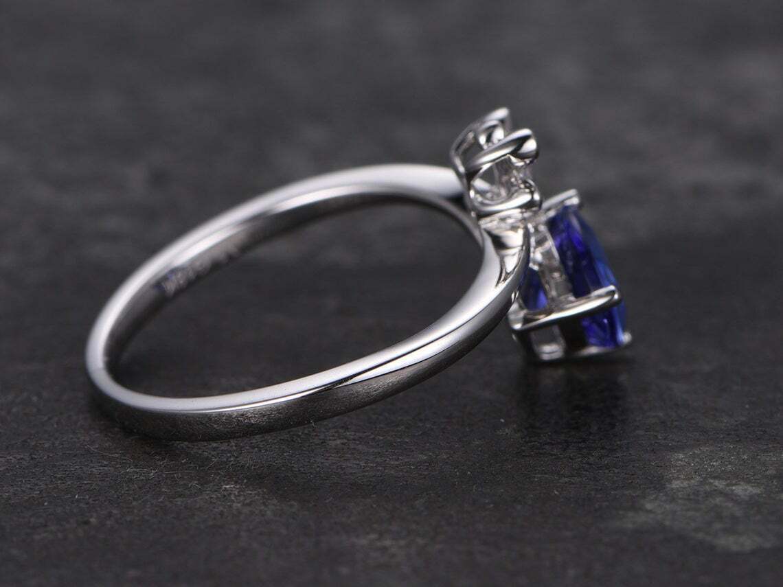 2.80 Ct Trillion Cut Blue Tanzanite Diamond 925 Sterling Silver Solitaire Ring