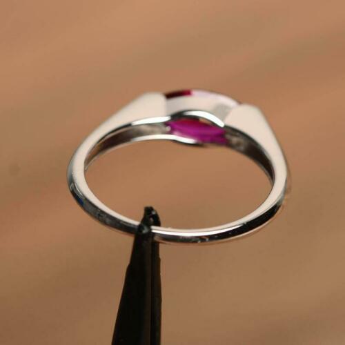 2 Ct Marquise Cut Red Ruby Solitaire Classy Valentine Ring 925 Sterling Silver