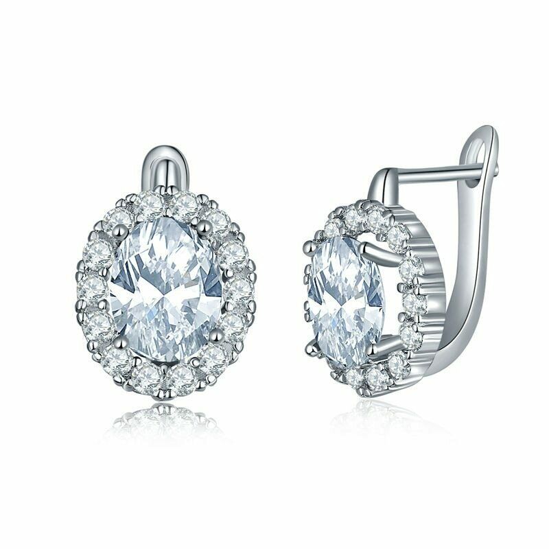 Platinum Princess Cut Solitaire Diamonds Earrings JL PT E SE RD 108