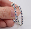 2 Ct Round Cut Blue Sapphire Diamond Huggie Hoop Earrings In 925 Sterling Silver