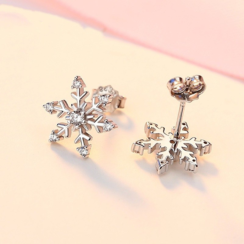 2Ct Round Cut VVS1 Diamond Snowflake Trendy Stud Earrings 925 Sterling Silver