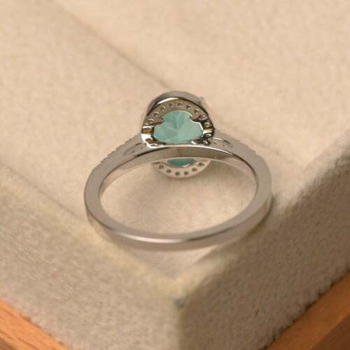 2 Ct Oval Cut Blue Topaz 925 Sterling Silver Halo Diamond Engagement Ring