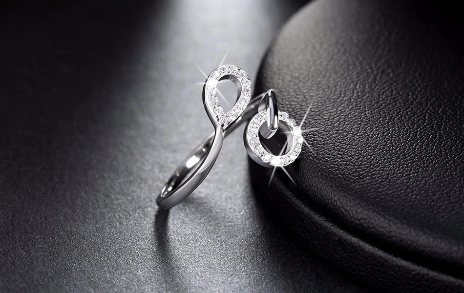 0.50 Ct Round Cut Diamond Round & Pear Shape Bypass Promise Ring In 925 Sterling Silver