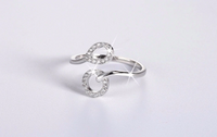 0.50 Ct Round Cut Diamond Round & Pear Shape Bypass Promise Ring In 925 Sterling Silver