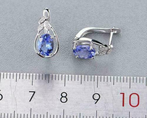 2.00 Ct Oval Cut Blue Tanzanite 925 Sterling Silver Latch Back Anniversary Gift Earrings