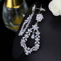 3.50 Ct Marquise Cut VVS1 Diamond Bridal Wedding Dangle Earrings In 925 Sterling Silver