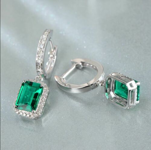 Illusion Set 6x7mm Emerald Cut Studs - Johnny Jewelry