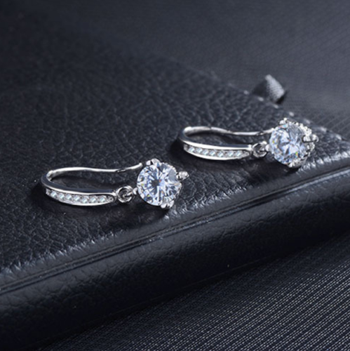 4 Ct Round Cut Attractive Drop & Dangle Earrings 925 Sterling Silver