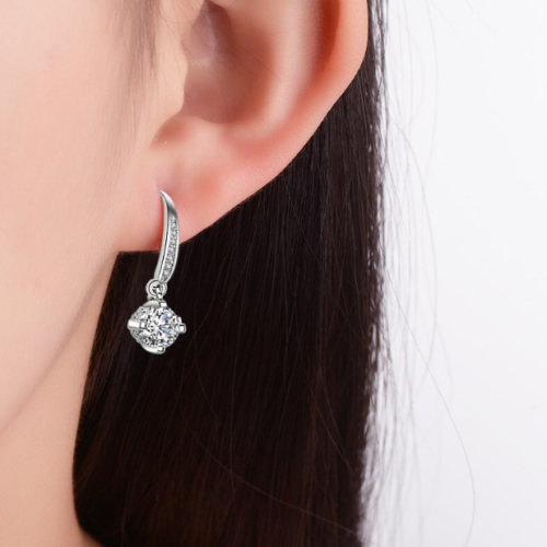 4 Ct Round Cut Attractive Drop & Dangle Earrings 925 Sterling Silver