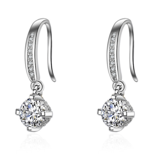 4 Ct Round Cut Attractive Drop & Dangle Earrings 925 Sterling Silver
