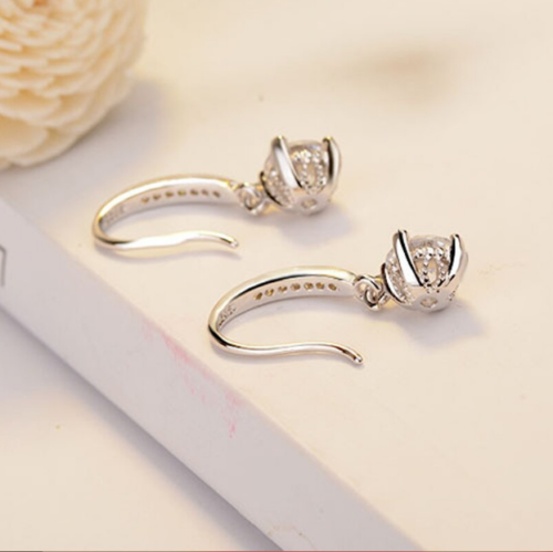 4 Ct Round Cut Attractive Drop & Dangle Earrings 925 Sterling Silver