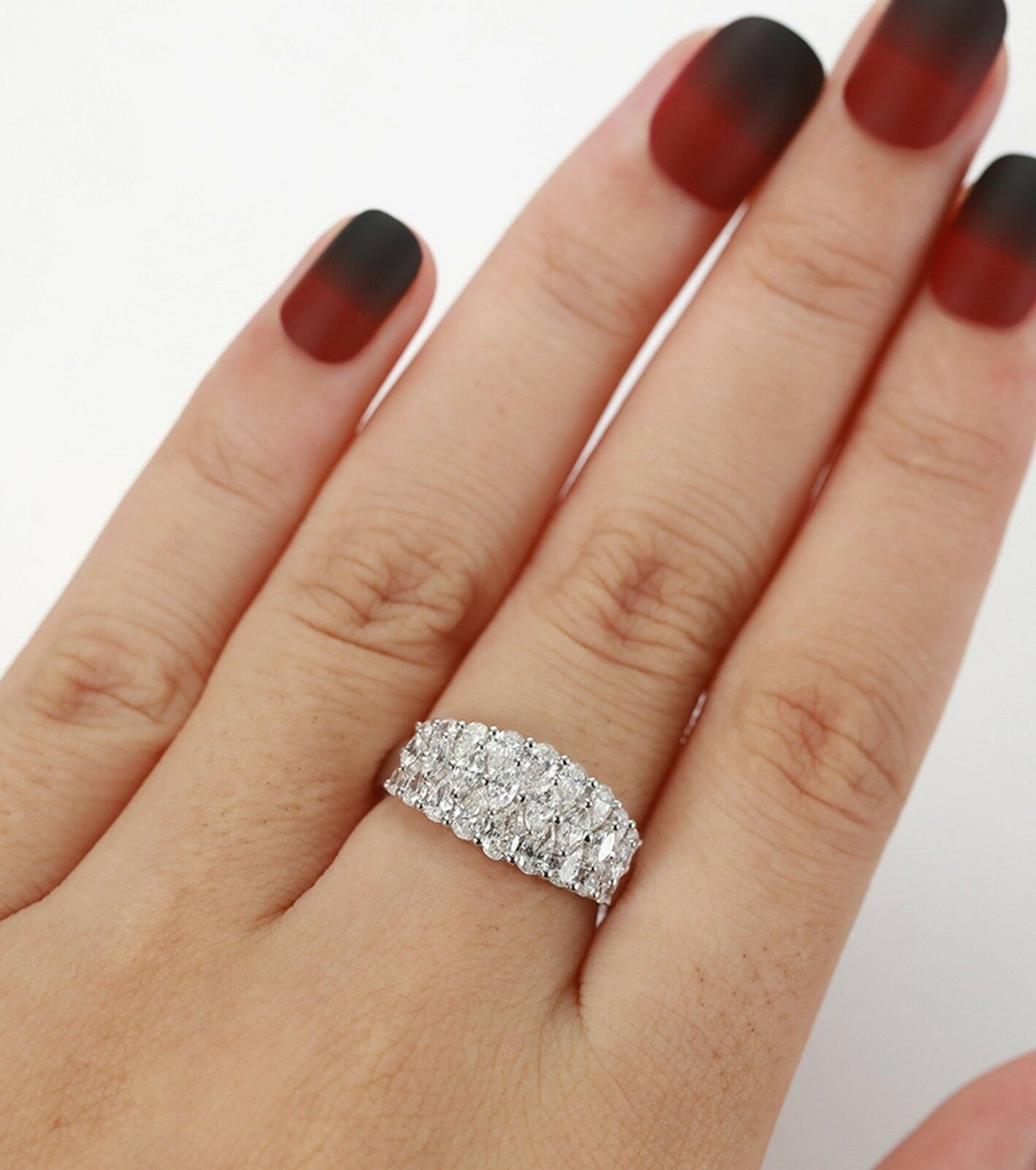 2.10 Ct Pear & Marquise Cut Diamond Cluster Engagement Ring In 925 Sterling Silver