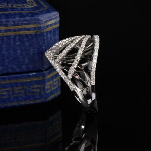 2.62 Ct Round Cut Diamond Multi Layer Wedding Ring White Gold Finish 925 Sterling Silver