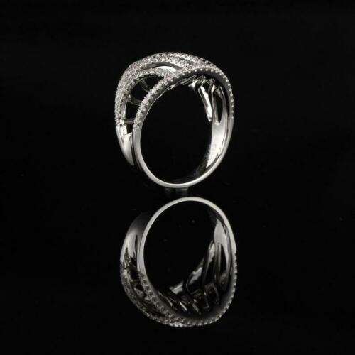 2.62 Ct Round Cut Diamond Multi Layer Wedding Ring White Gold Finish 925 Sterling Silver