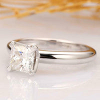 1 Ct Princess Cut Diamond 925 Sterling Silver Engagement Wedding Solitaire Ring