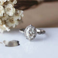 2.25 Ct Oval Cut White Topaz White Gold Over On 925 Sterling Silver Engagement Ring