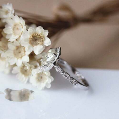 2.25 Ct Oval Cut White Topaz White Gold Over On 925 Sterling Silver Engagement Ring