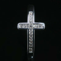 0.50 Ct Round Cut VVS1/Diamond 925 Sterling Silver Jesus Cross Ring
