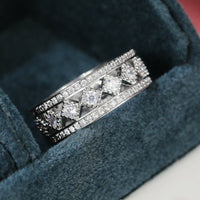 0.75 CT Round Cut Diamond 925 Sterling Silver Gorgeous Eternity Wedding Band Ring
