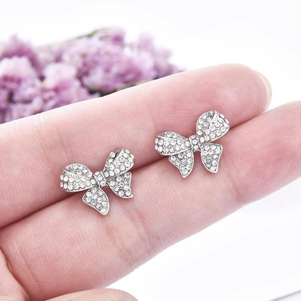 0.50 Ct Round Cut White Diamond 925 Sterling Silver Gorgeous Butterfly Knot Stud Earrings
