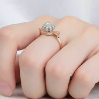 0.75 Ct Round Cut Diamond Two Tone 925 Sterling Silver Queen Crown Ring For Her