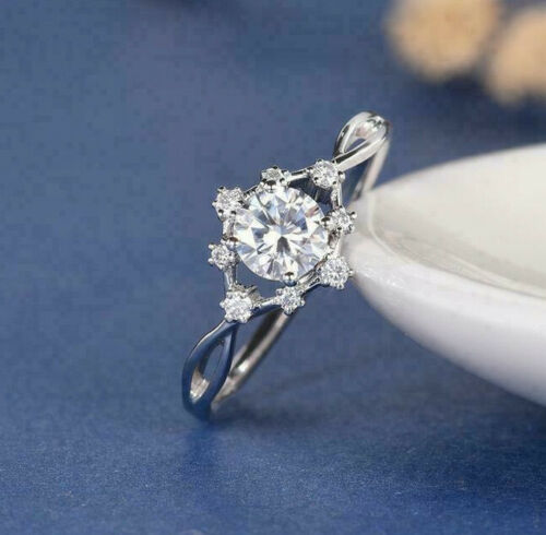 1.20 Ct Round Cut Diamond 925 Sterling Silver Infinity Proposal Ring For Her