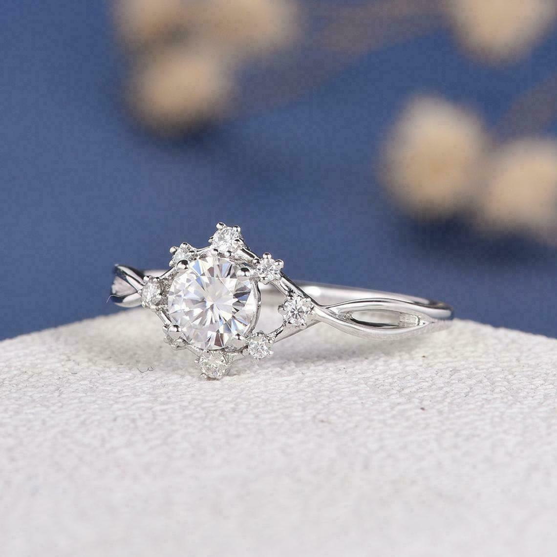 1.20 Ct Round Cut Diamond 925 Sterling Silver Infinity Proposal Ring For Her