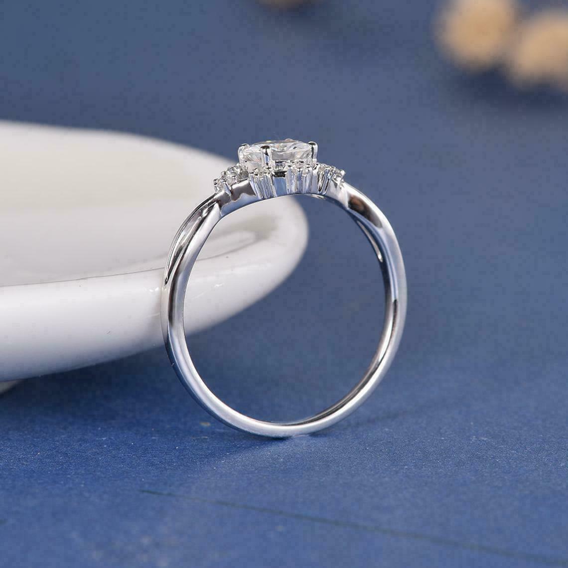 1.20 Ct Round Cut Diamond 925 Sterling Silver Infinity Proposal Ring For Her