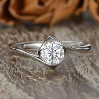 1.50 Ct Round Cut Twisted Promise Ring 925 Sterling Silver