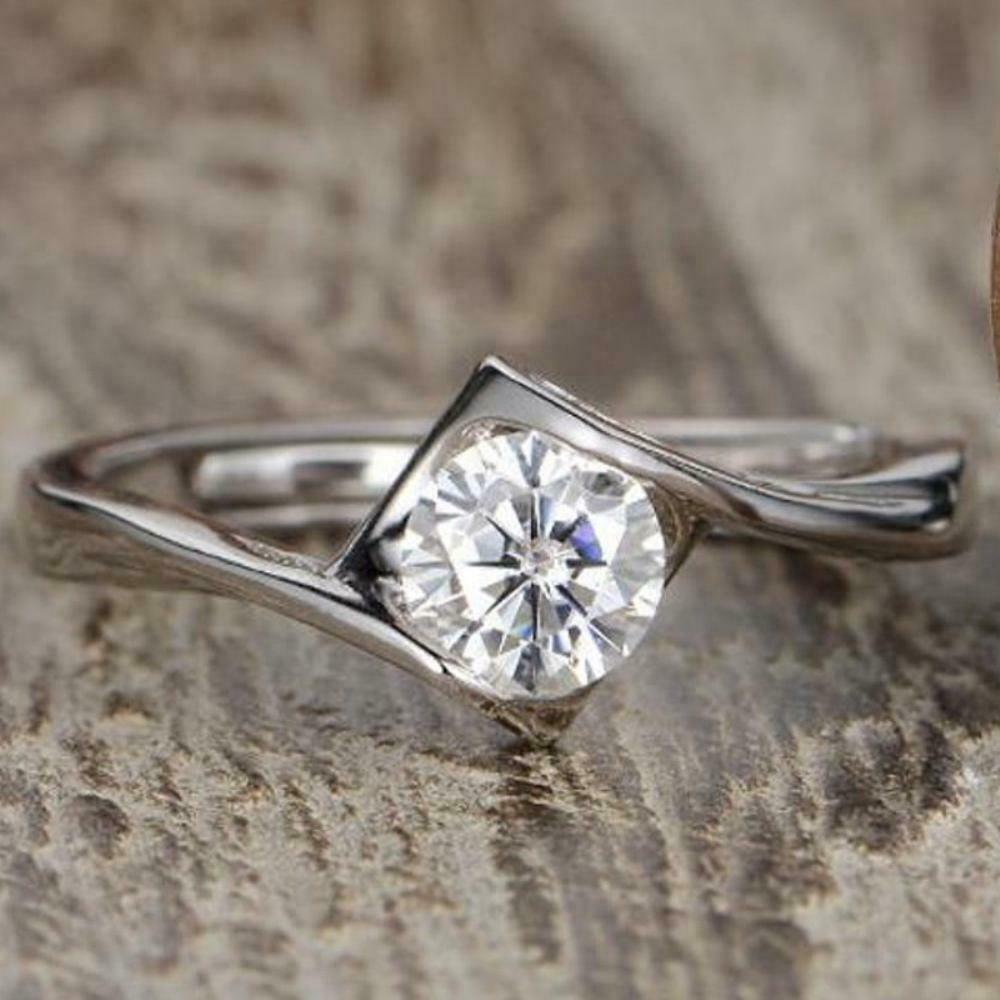 1.50 Ct Round Cut Twisted Promise Ring 925 Sterling Silver