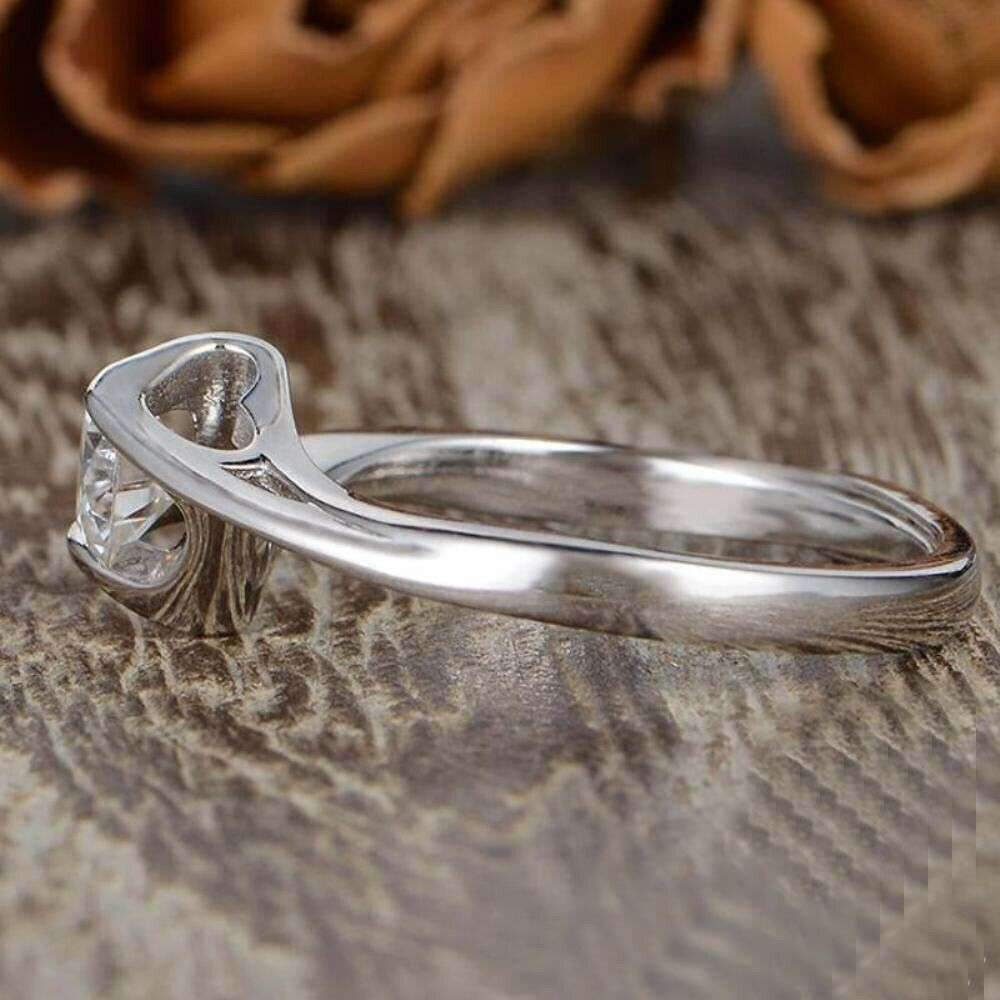 1.50 Ct Round Cut Twisted Promise Ring 925 Sterling Silver