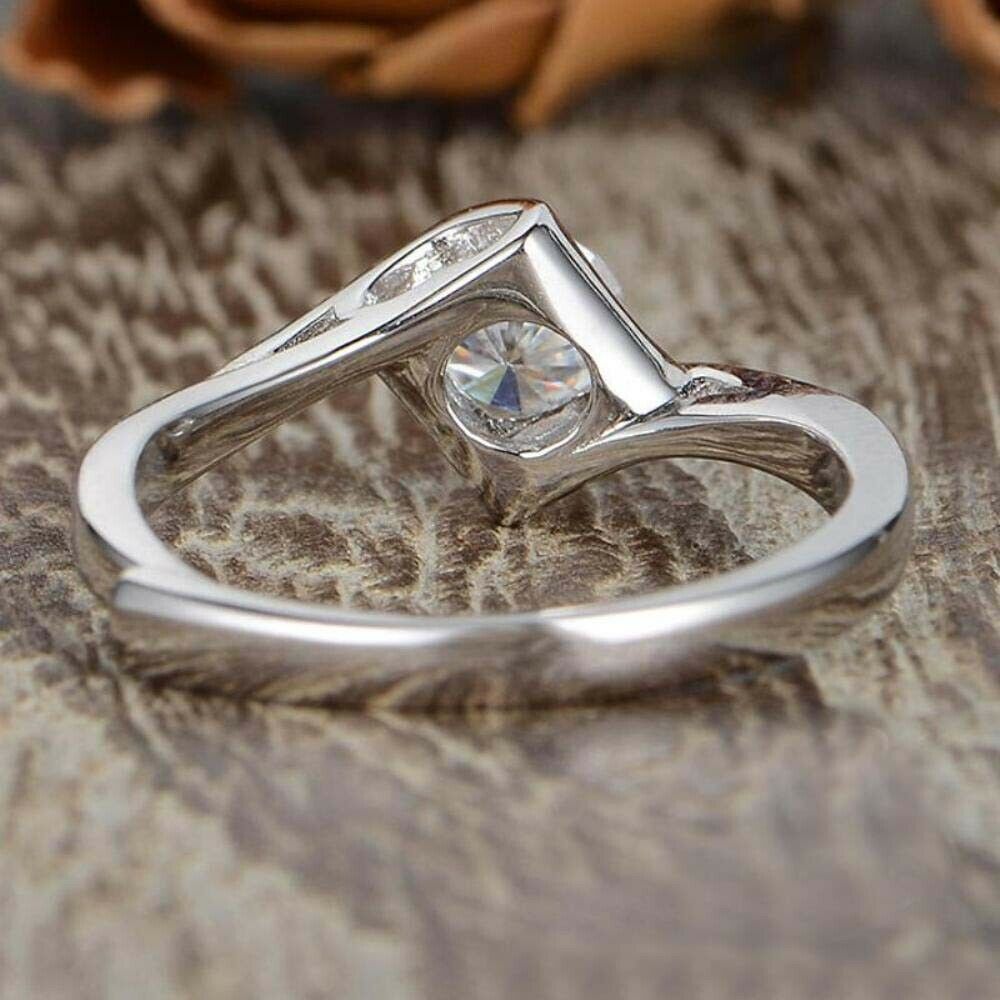 1.50 Ct Round Cut Twisted Promise Ring 925 Sterling Silver