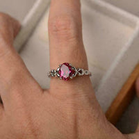 1.75 Ct Oval Cut Red Ruby Solitaire Women's Promise Ring 925 Sterling Silver