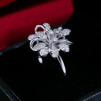 0.75 Ct Round Cut Diamond 925 Sterling Silver Floral Engagement Wedding Ring