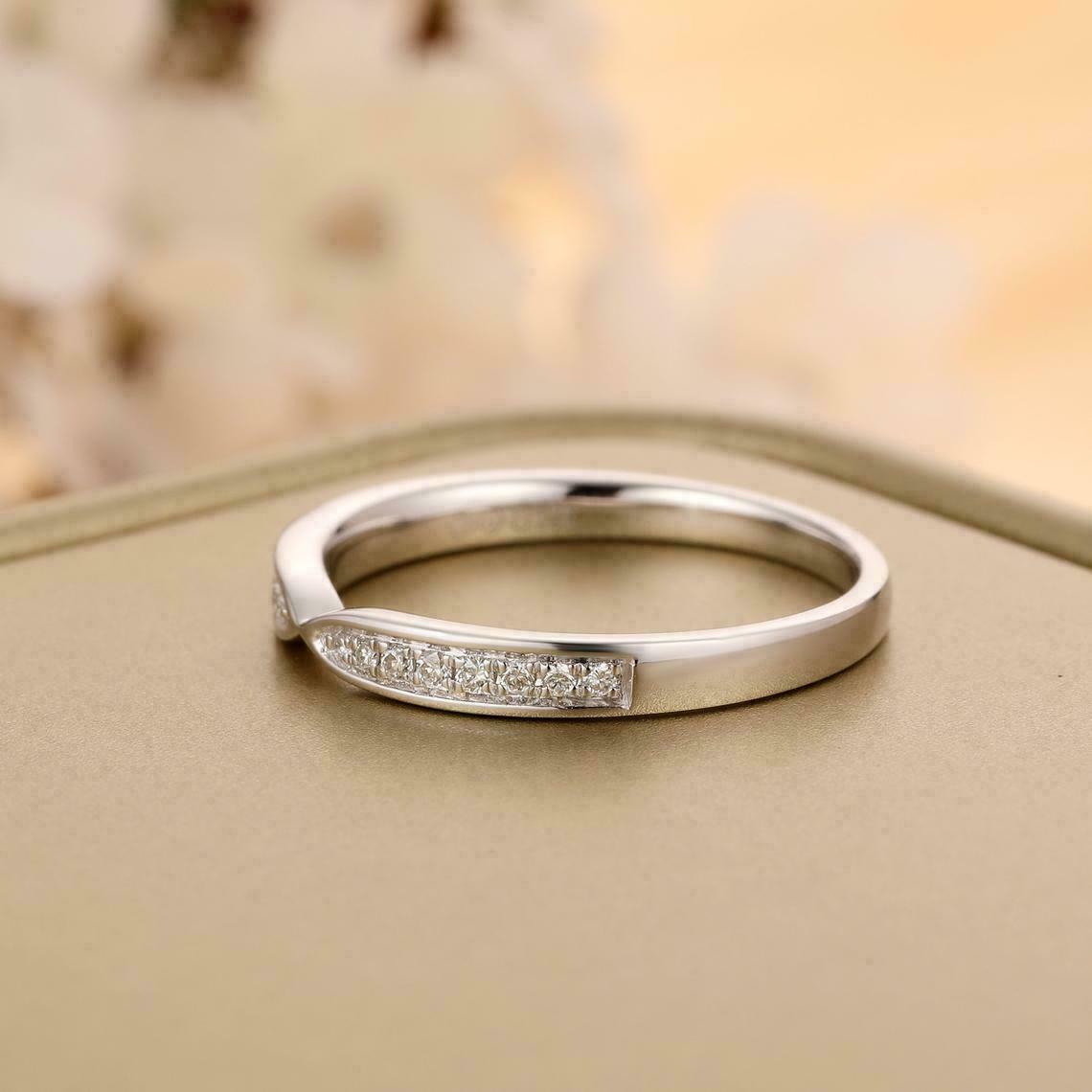 0.75 Ct Round Cut Diamond Simple Eternity Engagement Band Ring In 925 Sterling Silver