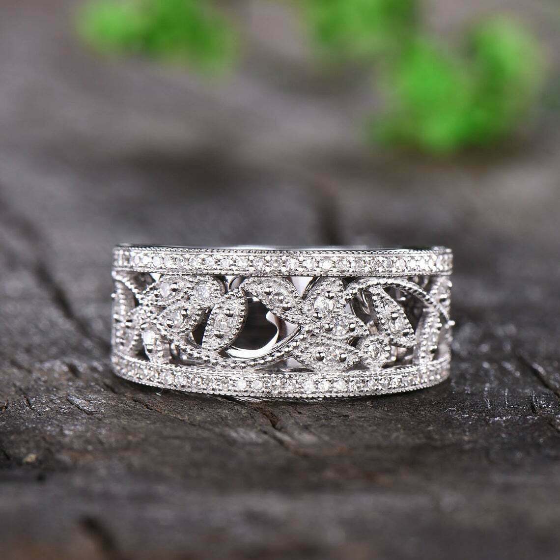 0.50 Ct Round Cut Diamond 925 Sterling Silver Half Eternity Engagement Band Ring