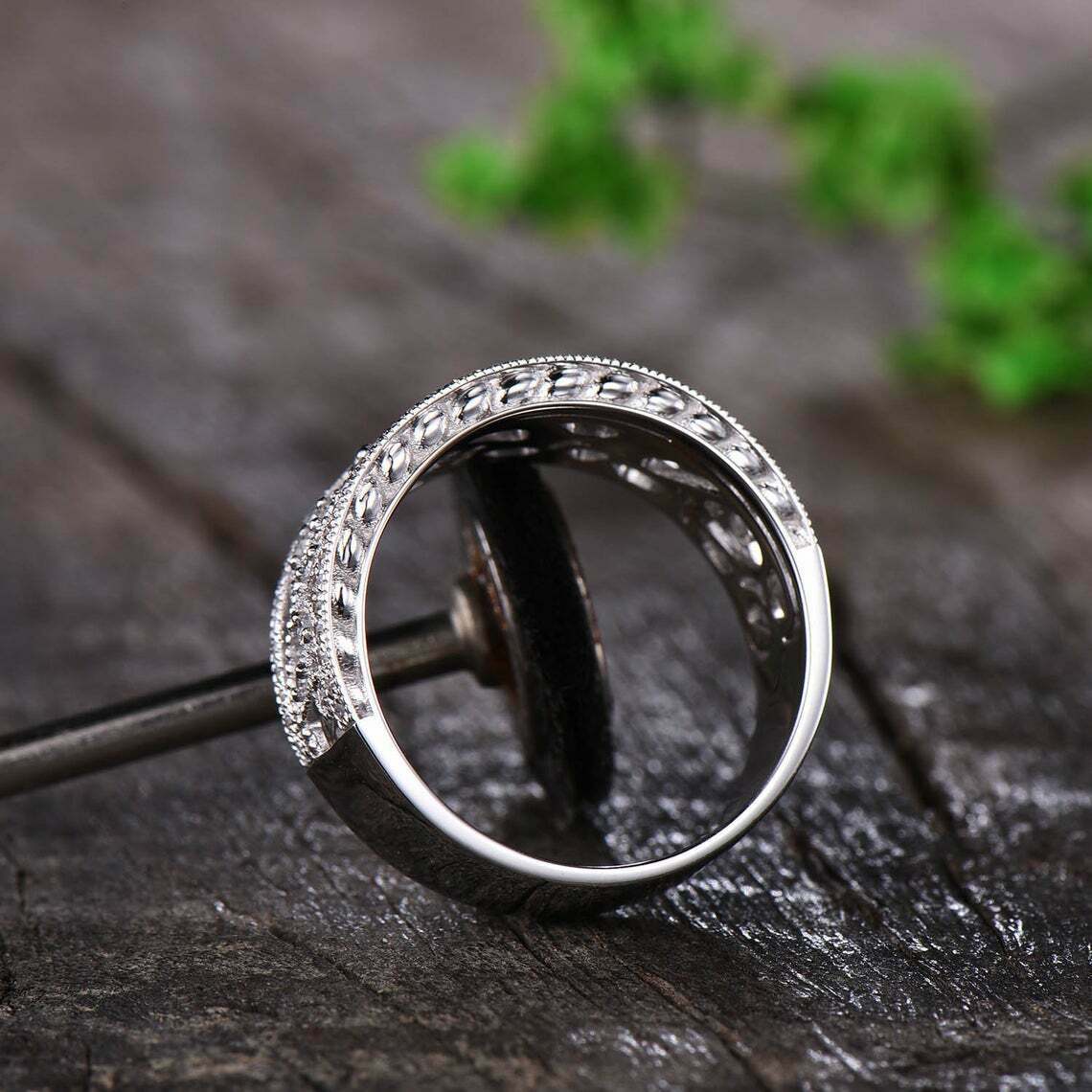 0.50 Ct Round Cut Diamond 925 Sterling Silver Half Eternity Engagement Band Ring