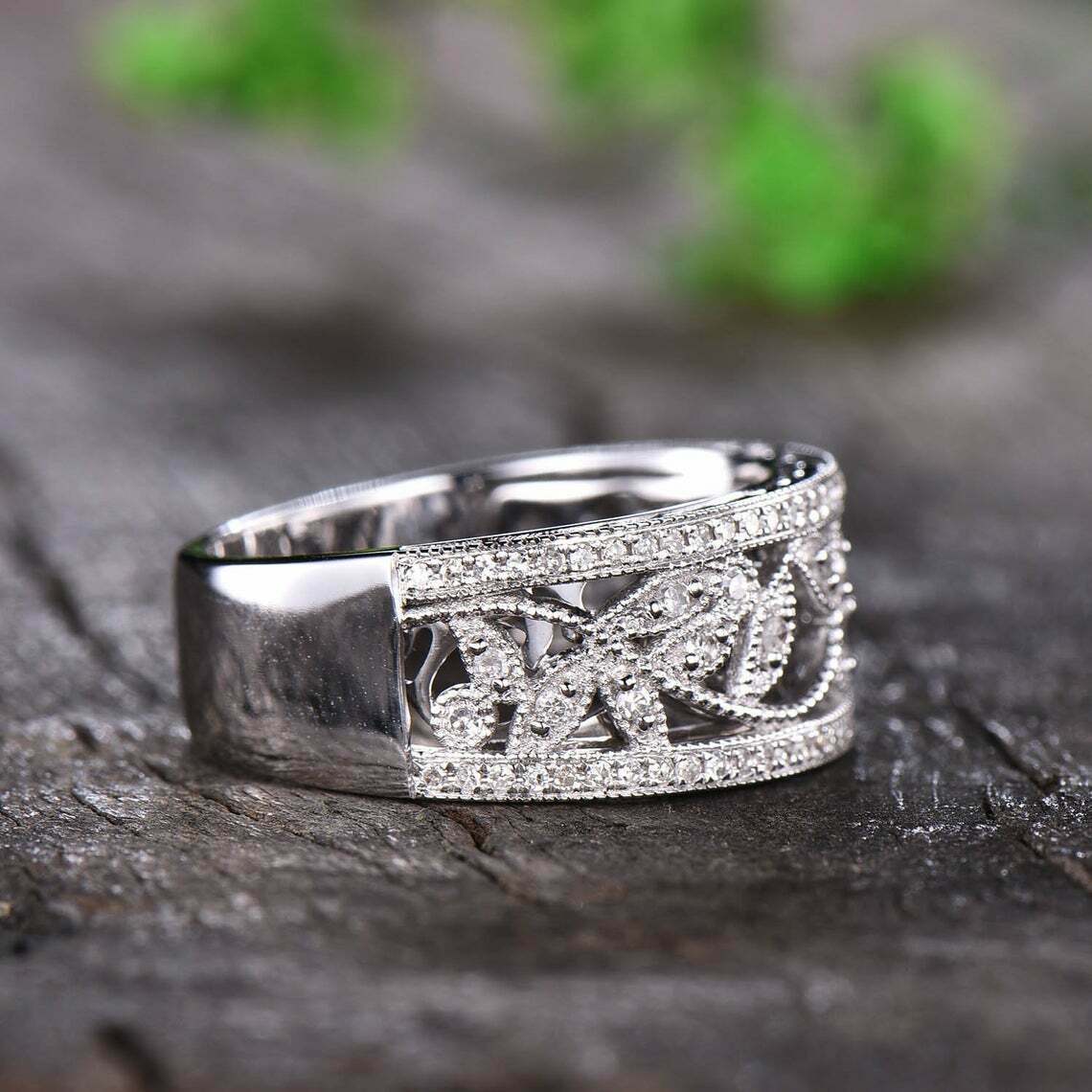 0.50 Ct Round Cut Diamond 925 Sterling Silver Half Eternity Engagement Band Ring