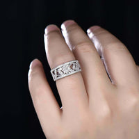 0.50 Ct Round Cut Diamond 925 Sterling Silver Half Eternity Engagement Band Ring